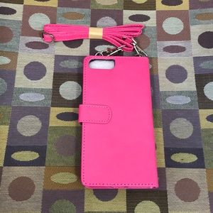 iPhone 7 Plus wallet clutch, pink NWOT